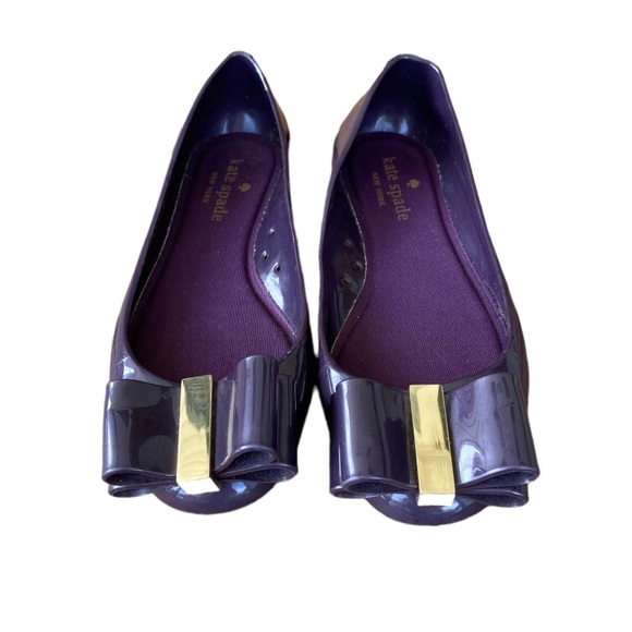 kate spade Shoes - Kate Spade New York Purple Jelly Bow Ballerina Flats Size 6